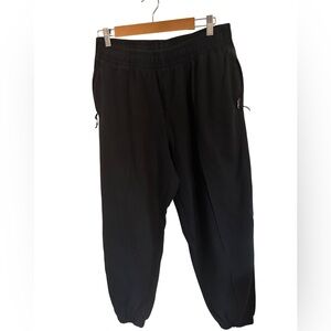 Old Navy Black Joggers Elastic Waist Zipper Pockets Large